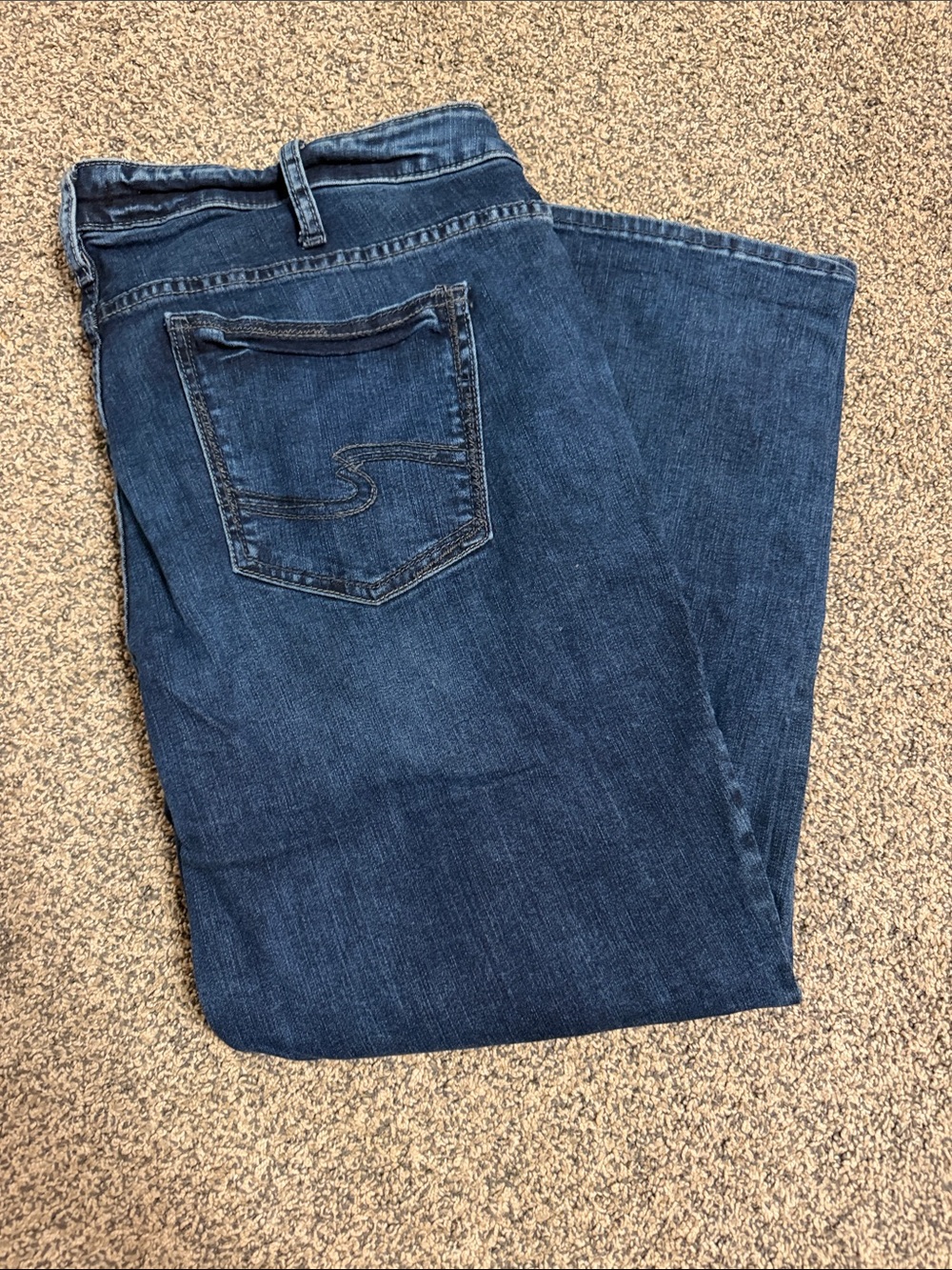 Silver Jeans Dark Blue Women's Cropped Straight Jeans